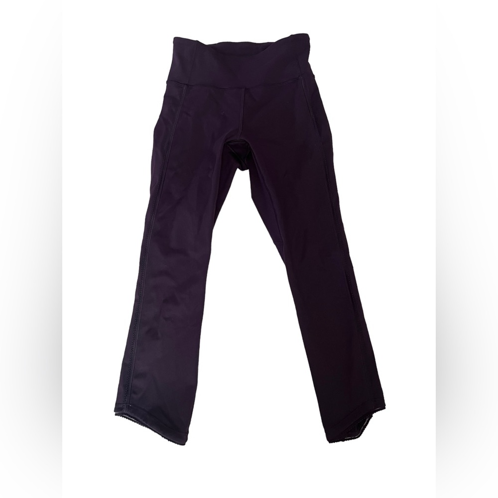 Lululemon Pant Crops Mesh Size 4 Wine Color - image 1